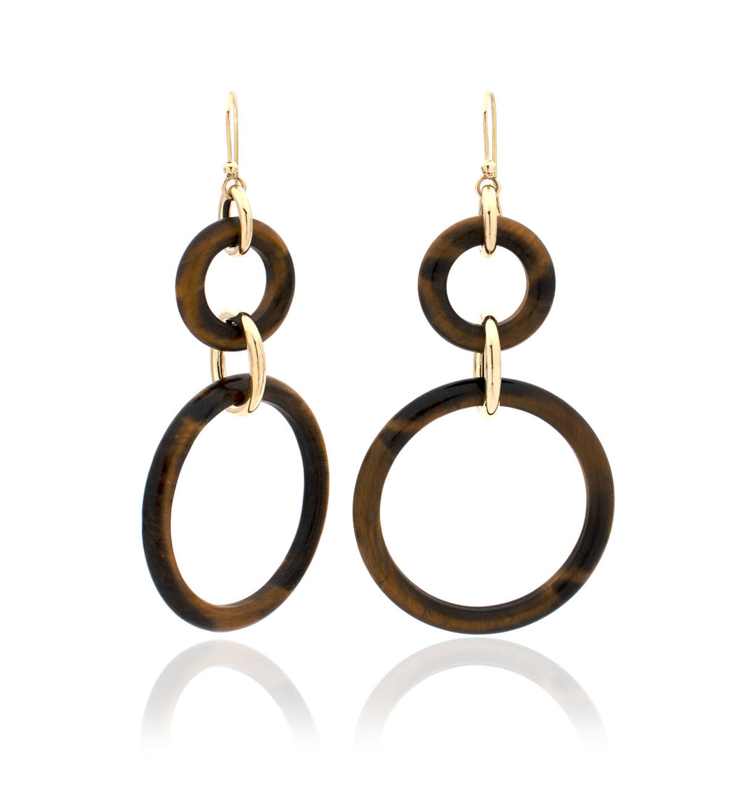 STELLA COLLECTION - 18KT GOLD - LARGE AND SMALL TIGER EYE LINKS