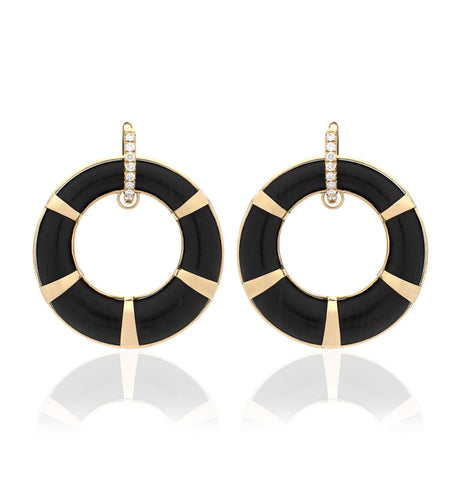 18KT GOLD - WHITE DIAMONDS - EBONY