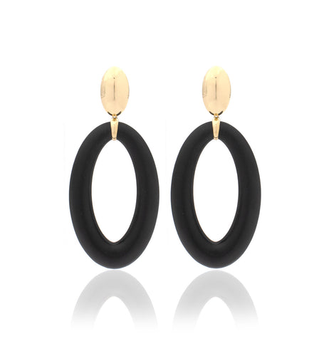 18KT GOLD - OVAL EBONY
