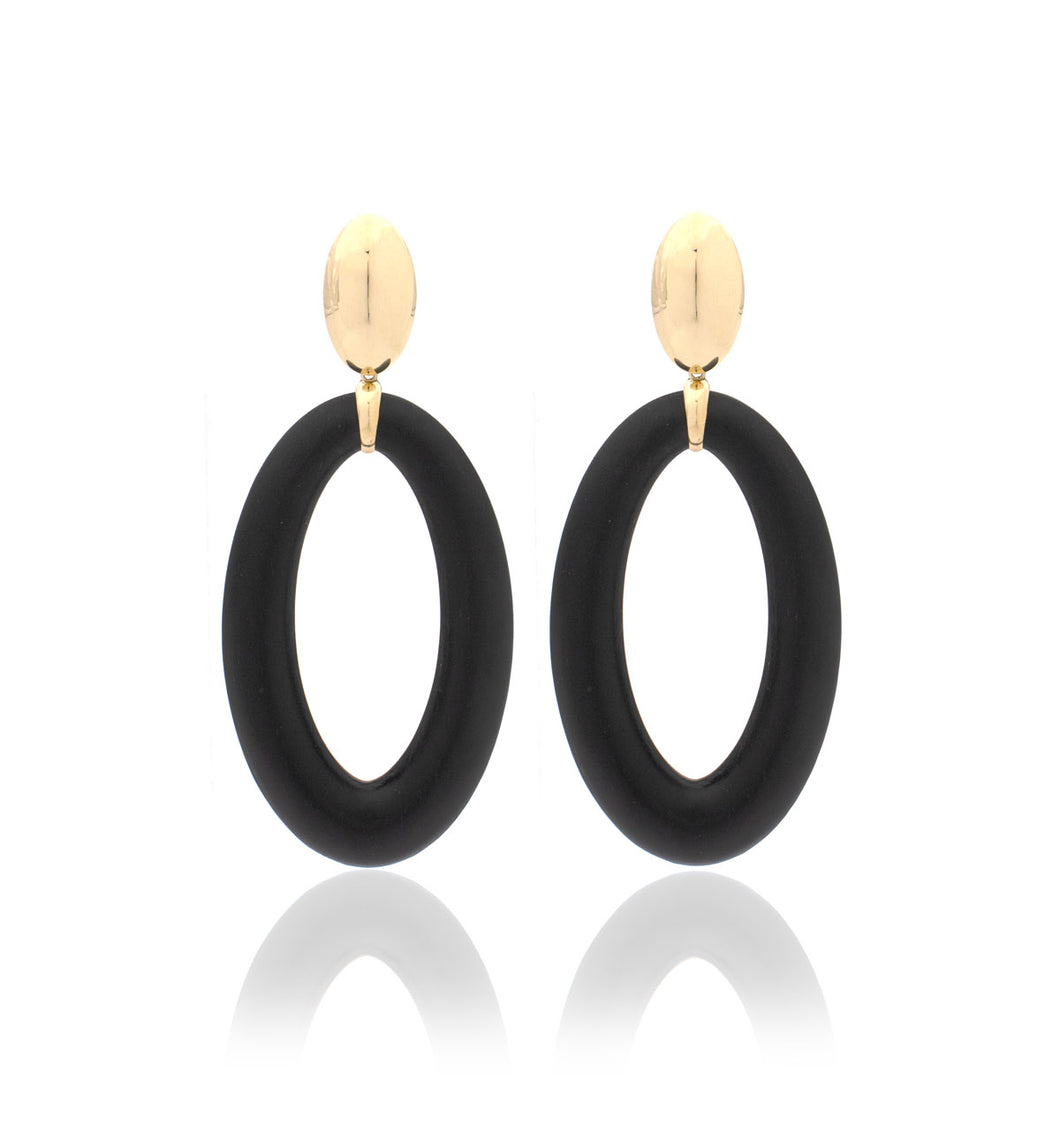 18KT GOLD - OVAL EBONY