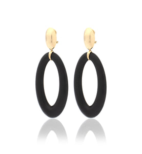 18KT GOLD - OVAL EBONY