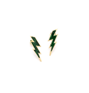 "FULMINI" - 18KT YELLOW GOLD/ MALACHITE - SMALL
