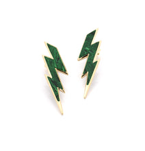 Load image into Gallery viewer, &quot;FULMINI&quot; - 18KT YELLOW GOLD/ MALACHITE