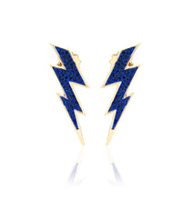 Load image into Gallery viewer, &quot;FULMINI&quot; - 18KT YELLOW GOLD/ BLUE SAPPHIRES