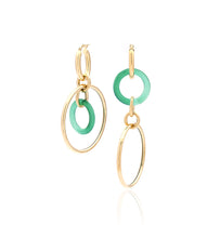 Load image into Gallery viewer, &quot;ORBITE&quot; - 18KT YELLOW GOLD - GREEN AGATE LINKS