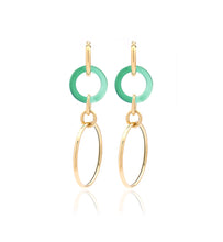 Load image into Gallery viewer, &quot;ORBITE&quot; - 18KT YELLOW GOLD - GREEN AGATE LINKS