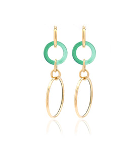 "ORBITE" - 18KT YELLOW GOLD - GREEN AGATE LINKS
