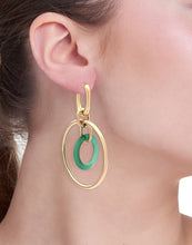 Load image into Gallery viewer, &quot;ORBITE&quot; - 18KT YELLOW GOLD - GREEN AGATE LINKS