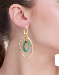 "ORBITE" - 18KT YELLOW GOLD - GREEN AGATE LINKS