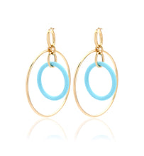 Load image into Gallery viewer, &quot;ORBITE&quot; - 18KT YELLOW GOLD - TURQUOISE LINKS LARGE