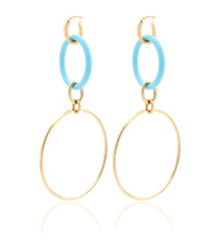 Load image into Gallery viewer, &quot;ORBITE&quot; - 18KT YELLOW GOLD - TURQUOISE LINKS LARGE