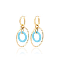 Load image into Gallery viewer, &quot;ORBITE&quot; - 18KT YELLOW GOLD - TURQUOISE LINKS