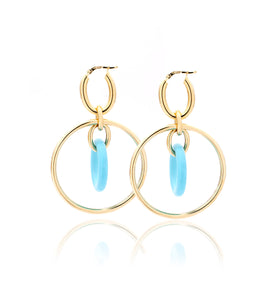 "ORBITE" - 18KT YELLOW GOLD - TURQUOISE LINKS