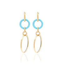 Load image into Gallery viewer, &quot;ORBITE&quot; - 18KT YELLOW GOLD - TURQUOISE LINKS