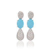 Load image into Gallery viewer, &quot;LA LOLLO&quot; - 18KT WHITE GOLD - TURQUOISE CABOCHONS