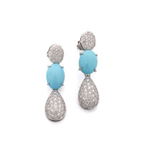 Load image into Gallery viewer, &quot;LA LOLLO&quot; - 18KT WHITE GOLD - TURQUOISE CABOCHONS