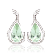 Load image into Gallery viewer, &quot;PEACOCK FEATHERS&quot; - 18KT WHITE GOLD - GREEN BERYL