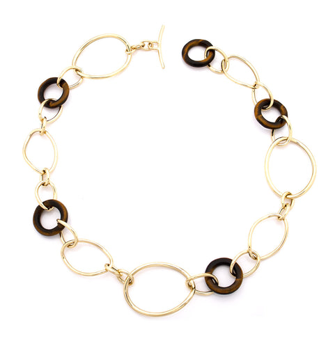 STELLA COLLECTION 18KT GOLD NECKLACE - TIGER EYE