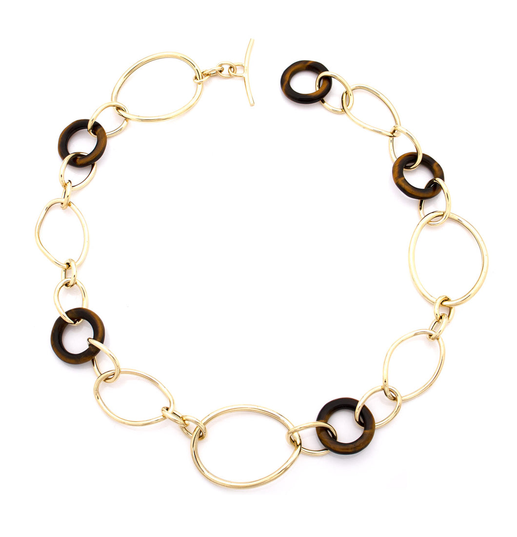 STELLA COLLECTION 18KT GOLD NECKLACE - TIGER EYE