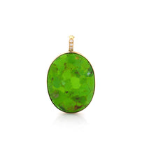Load image into Gallery viewer, 18KT YELLOW GOLD - GREEN TURQUOISE - PENDANT