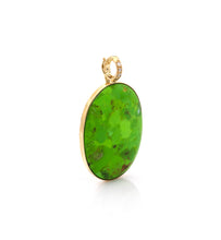 Load image into Gallery viewer, 18KT YELLOW GOLD - GREEN TURQUOISE - PENDANT