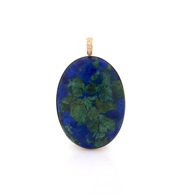 18KT YELLOW GOLD - MALACHITE AZURITE - PENDANT