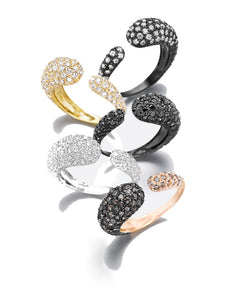GOCCE COLLECTION WHITE DIAMONDS RING - 18KT WHITE GOLD