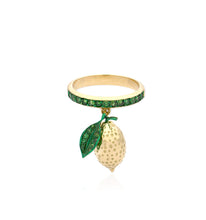 Load image into Gallery viewer, &quot;LOVE LEMONS&quot; - 18KT GOLD - TSAVORITES - RING