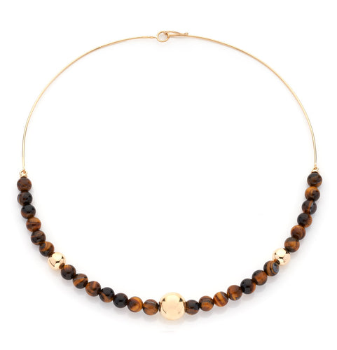 BARBARELLA COLLECTION SEMI-RIGID NECKLACE - TIGER EYE