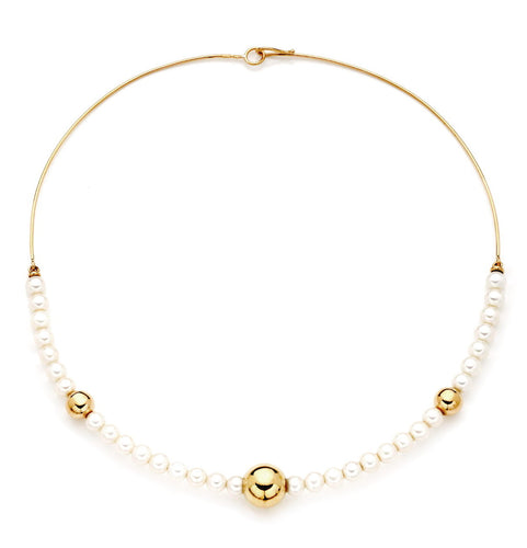 BARBARELLA COLLECTION SEMI-RIGID NECKLACE - 6mm PEARL
