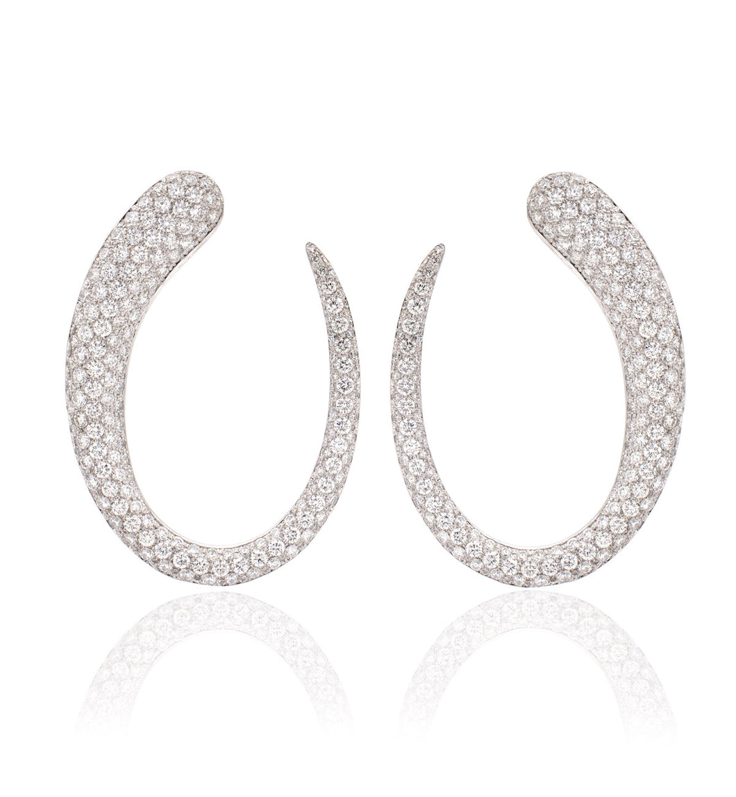 GOCCE COLLECTION EARRINGS - 18KT GOLD - WHITE DIAMONDS - LARGE