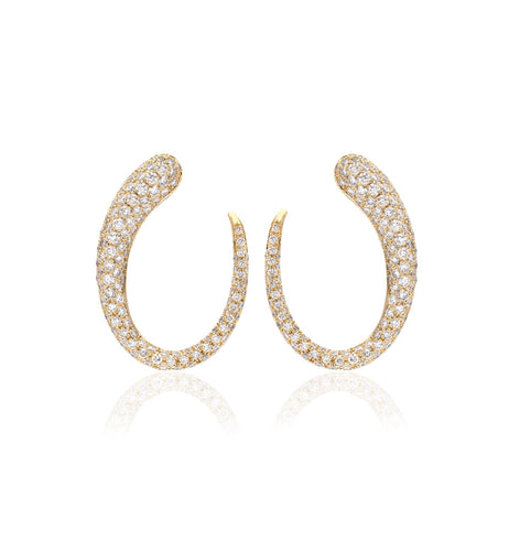 GOCCE COLLECTION EARRINGS - 18KT GOLD - WHITE DIAMONDS - MEDIUM