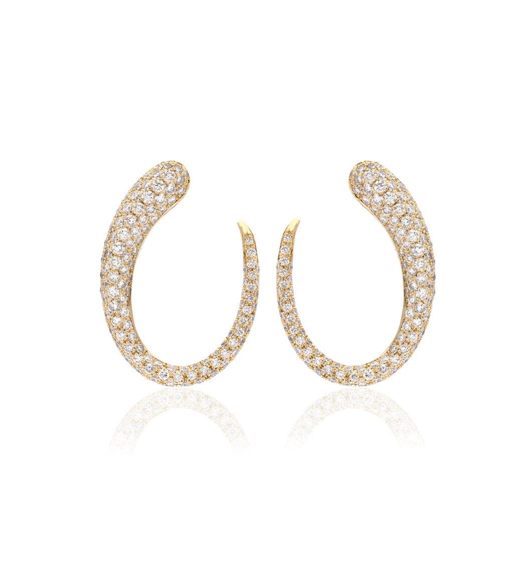 GOCCE COLLECTION EARRINGS - 18KT GOLD - WHITE DIAMONDS - MEDIUM