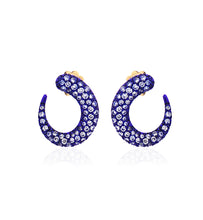 Load image into Gallery viewer, GOCCE COLLECTION WHITE DIAMONDS EARRINGS - 18KT GOLD - COBALT BLUE