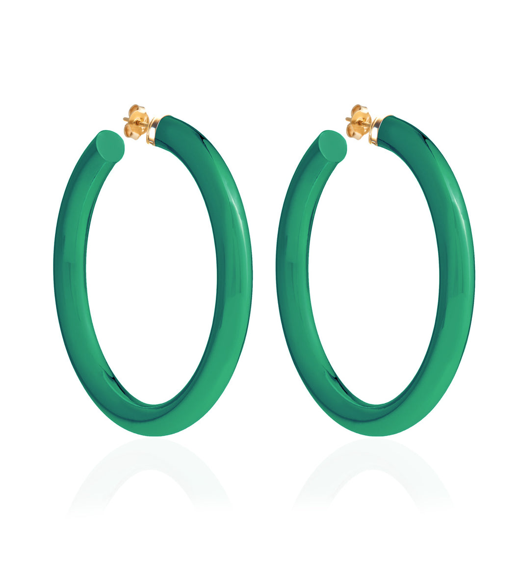 BARBARELLA COLLECTION - 18KT GOLD - STERLING SILVER - EX-LARGE - GREEN