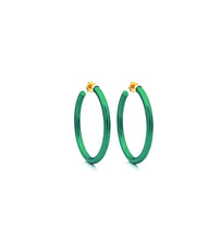 Load image into Gallery viewer, BARBARELLA COLLECTION - 18KT GOLD - STERLING SILVER - SMALL - GREEN