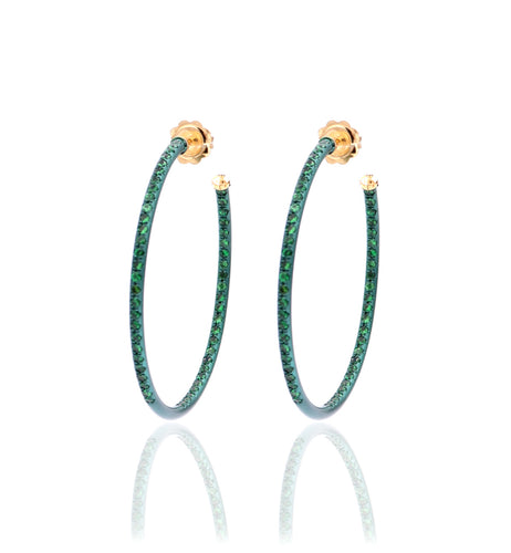 HOOP EARRINGS - TSAVORITE - LARGE