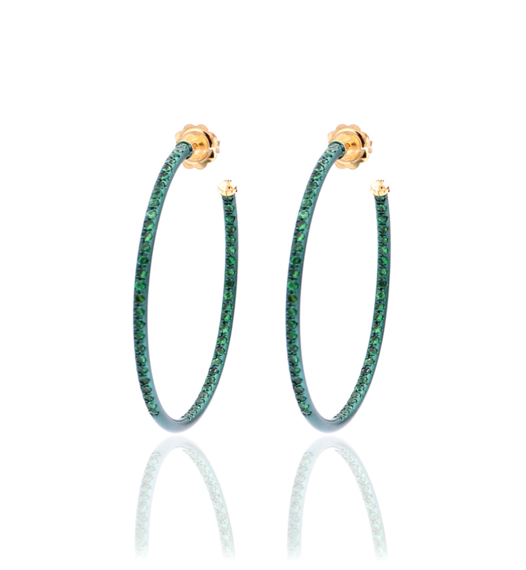 HOOP EARRINGS - TSAVORITE - LARGE