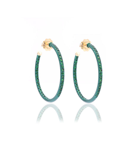 HOOP EARRINGS - TSAVORITE - SMALL