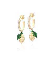 Load image into Gallery viewer, &quot;LOVE LEMONS&quot; - 18KT GOLD - WHITE DIAMONDS - EARRINGS