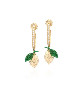 "LOVE LEMONS" - 18KT GOLD - WHITE DIAMONDS - EARRINGS