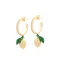 Load image into Gallery viewer, &quot;LOVE LEMONS&quot; - 18KT GOLD - WHITE DIAMONDS - EARRINGS