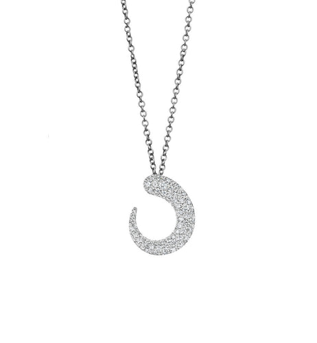 GOCCE COLLECTION WHITE DIAMONDS NECKLACE - 18KT WHITE GOLD