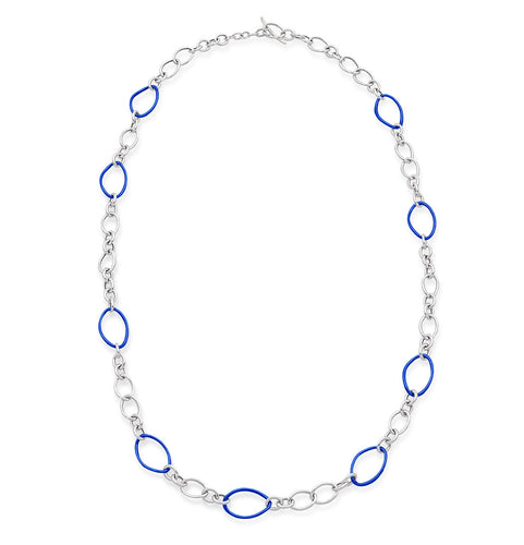 STELLA COLLECTION STERLING SILVER NECKLACE - COBALT BLUE