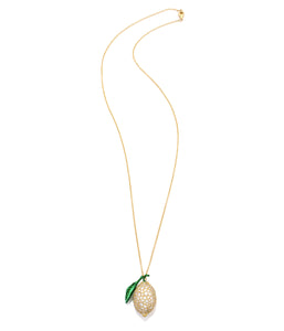 "LOVE LEMONS" - 18KT GOLD - WHITE DIAMONDS - NECKLACE - LARGE