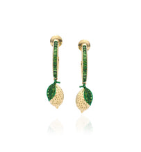 Load image into Gallery viewer, &quot;LOVE LEMONS&quot; - 18KT GOLD - TSAVORITES -  EARRINGS