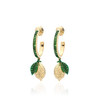 Load image into Gallery viewer, &quot;LOVE LEMONS&quot; - 18KT GOLD - TSAVORITES -  EARRINGS
