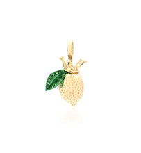 Load image into Gallery viewer, &quot;LOVE LEMONS&quot; - CROWN - 18KT GOLD - TSAVORITES - CHARM/PENDANT - LARGE