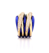 Load image into Gallery viewer, &quot;LIZZY&quot; - 18KT GOLD - WHITE DIAMONDS - COBALT BLUE