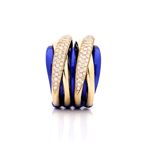 "LIZZY" - 18KT GOLD - WHITE DIAMONDS - COBALT BLUE